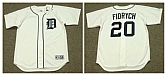 Tigers 20 Mark Fidrych White 1976's Throwback Cool Base Jersey,baseball caps,new era cap wholesale,wholesale hats